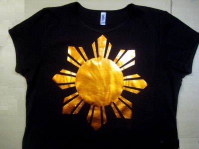 Tee Shirt with Heat Applied Film Material