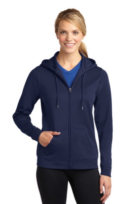 DT2100 District Women's Fitted Jersey Ful Zip Hoodie